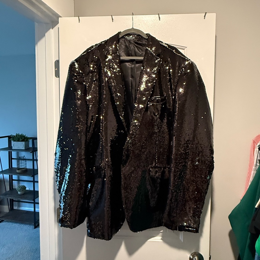 Men's Black Sequin Blazer - Sparkle Sport Coat